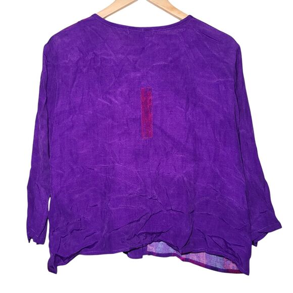 Nino Wong California Purple & Pink Button Up Vintage Blouse Women's Size Small - Picture 3 of 10